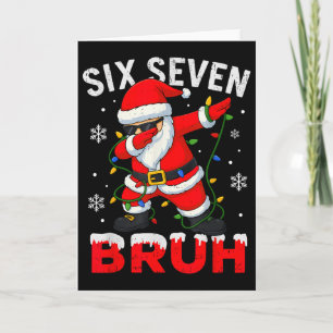 67 Meme Six Seven Bruh Dabbing Weihnachtsmann Lust Karte