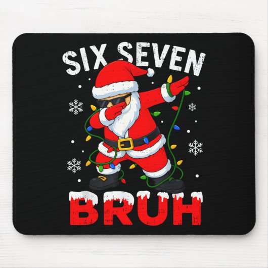 67 Meme Six Seven Bruh Dabbing Weihnachtsmann Lust Mousepad (Vorne)