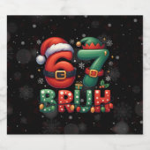 67 Meme Six Seven Bruh Funny Christmas 6 7 Bierflaschenetikett (Einzelnes Label)