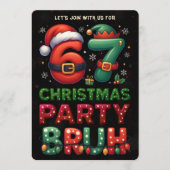 67 Meme Six Seven Bruh Funny Christmas 6 7 Einladung (Vorderseite)