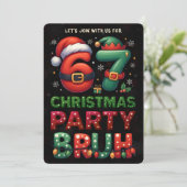 67 Meme Six Seven Bruh Funny Christmas 6 7 Einladung (Stehend Vorderseite)