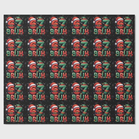 67 Meme Six Seven Bruh Funny Christmas 6 7 Geschenkpapier (Flach)