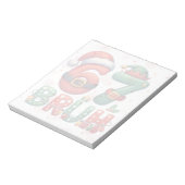 67 Meme Six Seven Bruh Funny Christmas 6 7 Notizblock (Rotiert)