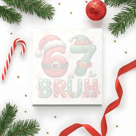 67 Meme Six Seven Bruh Funny Christmas 6 7 Notizblock