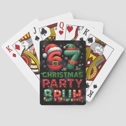 67 Meme Six Seven Bruh Funny Christmas 6 7 Spielkarten (Rückseite)