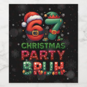 67 Meme Six Seven Bruh Funny Christmas 6 7 Weinetikett (Einzelnes Label)