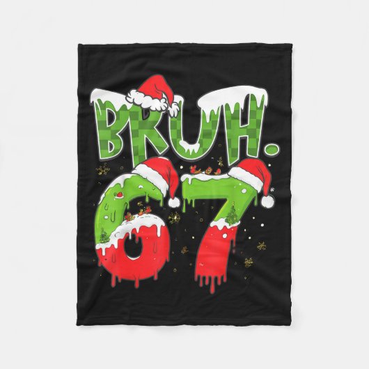 67 Meme Six Seven Bruh Funny Number Christmas Fleecedecke (Vorderseite)