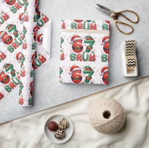 67 Meme Six Seven Bruh Lustiges Weihnachten 6 7 Geschenkpapier