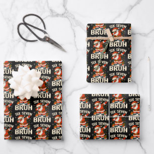 67 Meme Six Seven Bruh Lustiges Weihnachten 6 7 Geschenkpapier Set