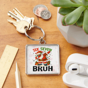 67 Meme Six Seven Bruh Lustiges Weihnachten 6 7 Schlüsselanhänger