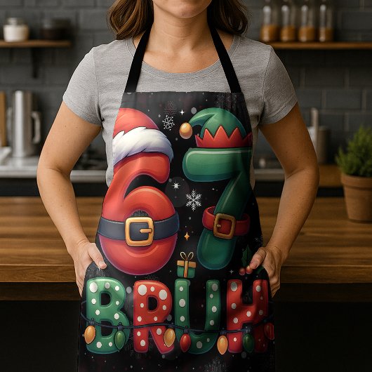 67 Meme Six Seven Bruh Lustiges Weihnachten 6 7 Schürze