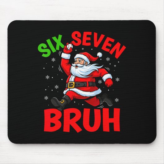67 Meme Six Seven Bruh Santa Baseball Funny Christ Mousepad (Vorne)
