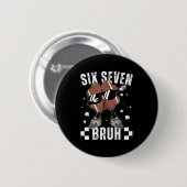 67 Meme Six Seven Bruh Shamrock Fußball St Patric Button (Vorne & Hinten)