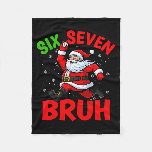 67 Meme Six Seven Bruh Weihnachtsmann Baseball Lus Fleecedecke (Vorderseite)