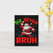 67 Meme Six Seven Bruh Weihnachtsmann Baseball Lus Karte (Gelbe Blume)