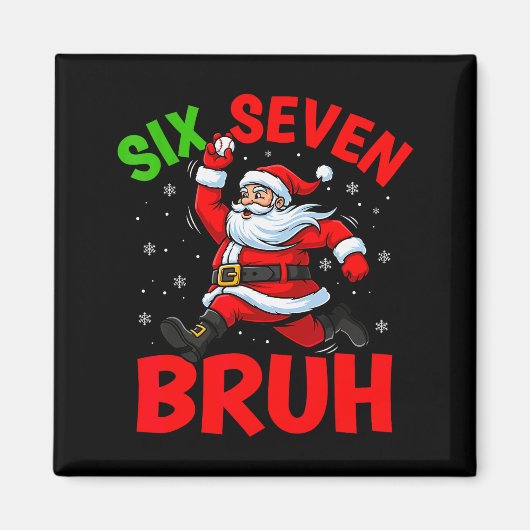 67 Meme Six Seven Bruh Weihnachtsmann Baseball Lus Magnet (Vorne)