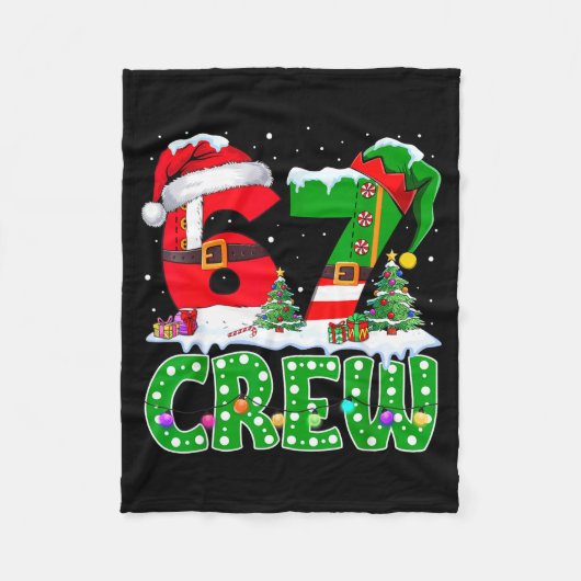 67 Meme Six Seven Christmas Crew Xmas Lights Famil Fleecedecke (Vorderseite)