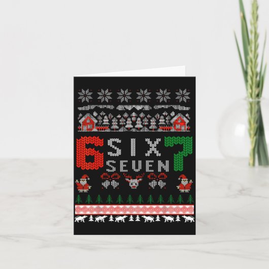 67 Meme Six Seven Christmas Ugly Sweater For Kids Karte (Vorderseite)