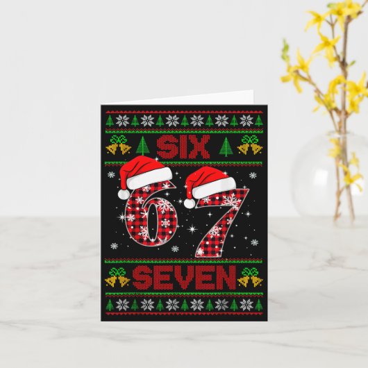 67 Meme Six Seven Christmas Ugly Sweater For Kids Karte (Gelbe Blume)