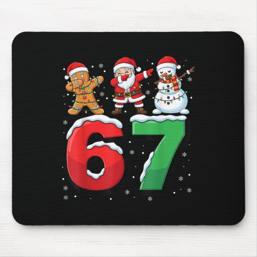 67 Meme Six Seven Dabbing Weihnachtsmann 6 7 Lusti Mousepad (Vorne)