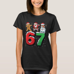 67 Meme Six Seven Dabbing Weihnachtsmann 6 7 Lusti T-Shirt