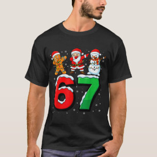 67 Meme Six Seven Dabbing Weihnachtsmann 6 7 Lusti T-Shirt