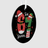 67 Meme Six Seven Elf Weihnachtsmann Mütze Ornament (Vorderseite)