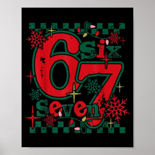 67 Meme Six Seven For Kids Women Men Boys Girls Ch Poster (Vorne)