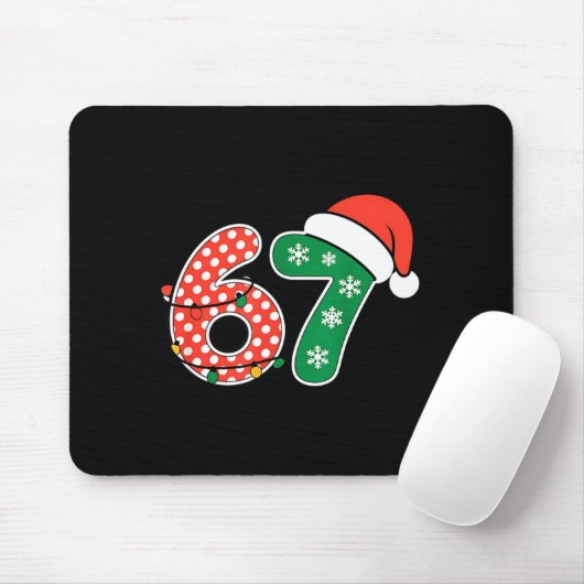 67 Meme Six Seven Funny Christmas 6 7 Meme Men Wom Mousepad (Mit Mouse)