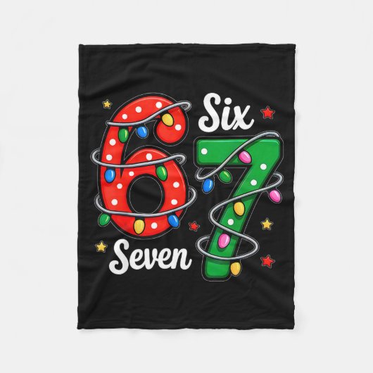 67 Meme Six Seven Funny Christmas Pajamas Boys Gir Fleecedecke (Vorderseite)
