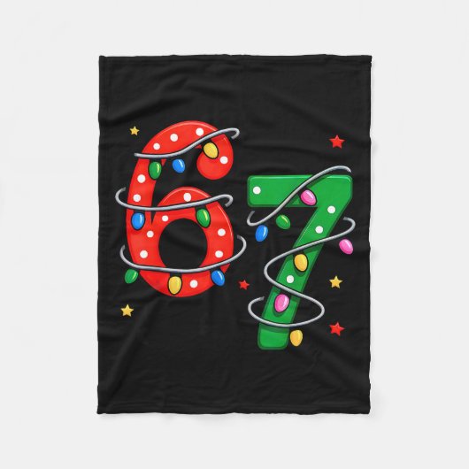 67 Meme Six Seven Funny Christmas Pajamas Boys Gir Fleecedecke (Vorderseite)