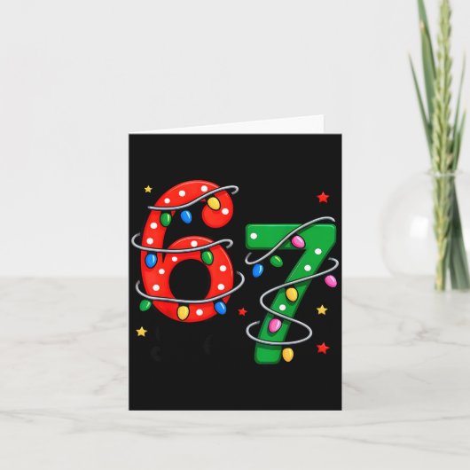 67 Meme Six Seven Funny Christmas Pajamas Boys Gir Karte (Vorderseite)