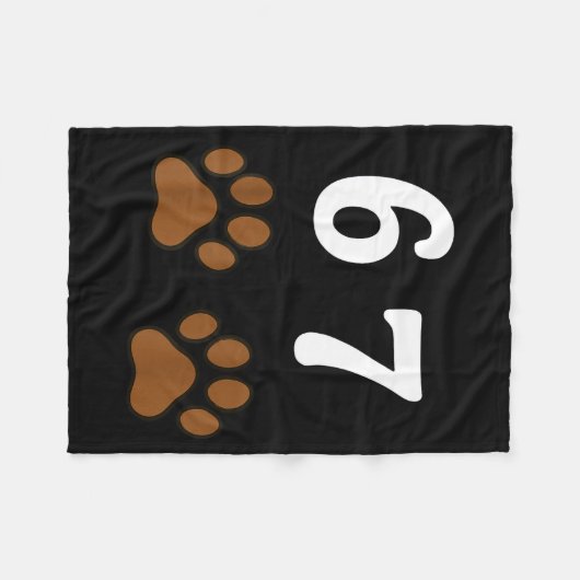 67 Meme Six Seven Funny Dog Paw  Fleecedecke (Vorderseite (Horizontal))