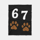 67 Meme Six Seven Funny Dog Paw  Fleecedecke (Vorderseite)