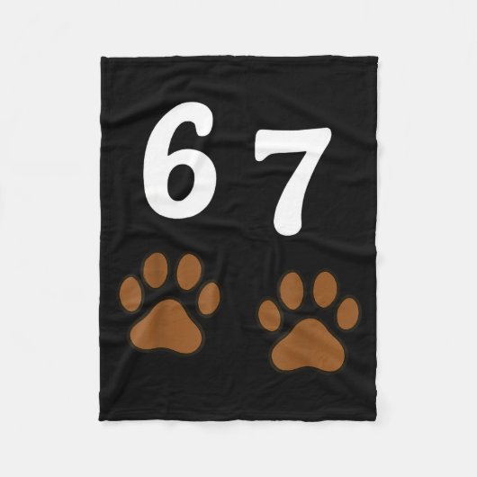 67 Meme Six Seven Funny Dog Paw Fleecedecke (Vorderseite)