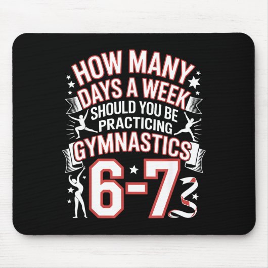 67 Meme Six Seven Funny How Many Days Gymnastics  Mousepad (Vorne)