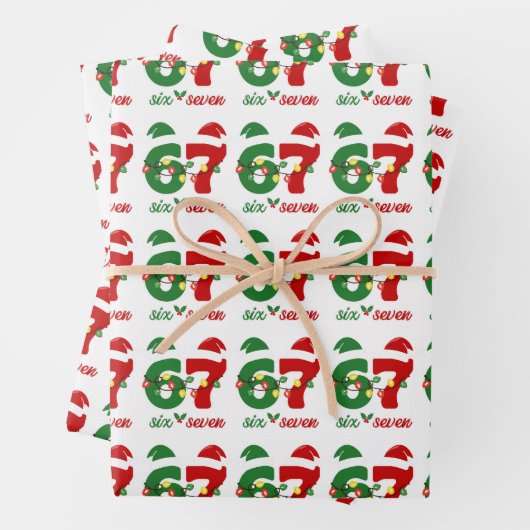 67 Meme Six Seven Gen Alpha Christmas Geschenkpapier Set (Beispiel)