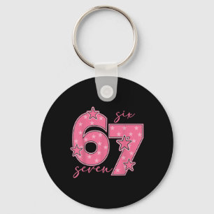 67 Meme Six Seven Gen Alpha Slang Cute Pink 6 7 Gi Schlüsselanhänger