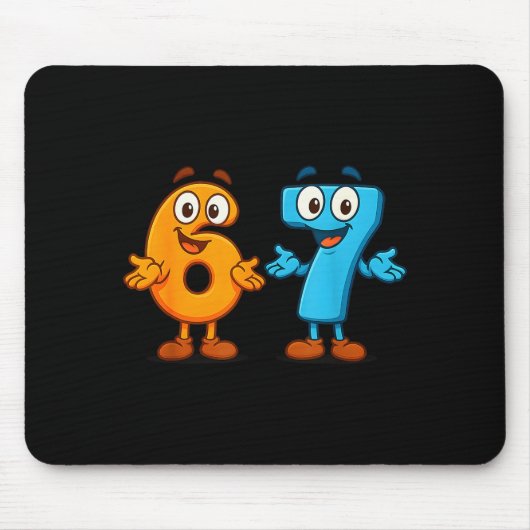 67 Meme Six Seven Kids Number Blocks Math Teacher  Mousepad (Vorne)