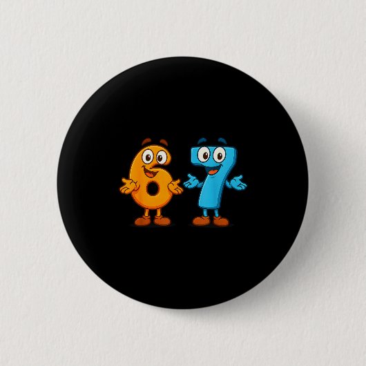 67 Meme Six Seven Kinder Zahlenblöcke Mathelehrer  Button (Vorderseite)