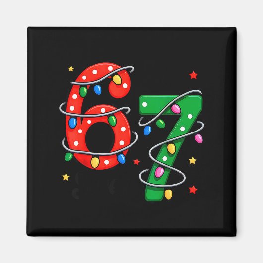 67 Meme Six Seven Lustige Weihnachts-Pyjamas Junge Magnet (Vorne)