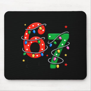 67 Meme Six Seven Lustige Weihnachts-Pyjamas Junge Mousepad