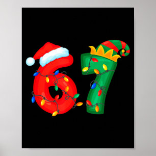 67 Meme Six Seven Lustige Weihnachtsbeleuchtung Py Poster