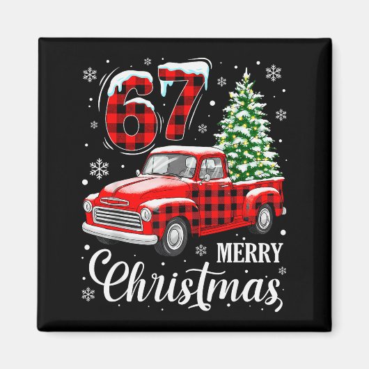 67 Meme Six Seven Lustiger Weihnachts-Meme-Slang F Magnet (Vorne)
