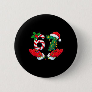 67 Meme Six Seven Lustiger Weihnachtsmeme Slang Mä Button