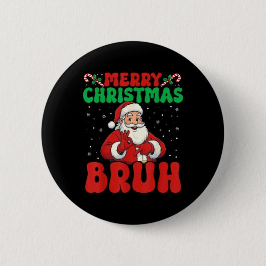 67 Meme Six Seven Lustiges Frohe Weihnachten Bruh Button (Vorderseite)