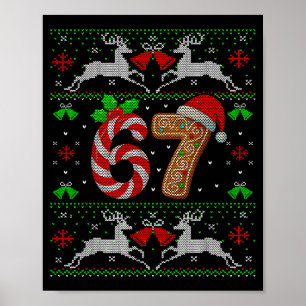 67 Meme Six Seven Lustiges Hässliches Weihnachten Poster