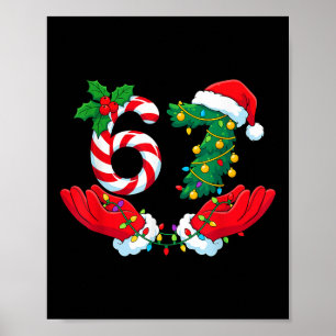 67 Meme Six Seven Lustiges Weihnachts-Meme-Slang M Poster