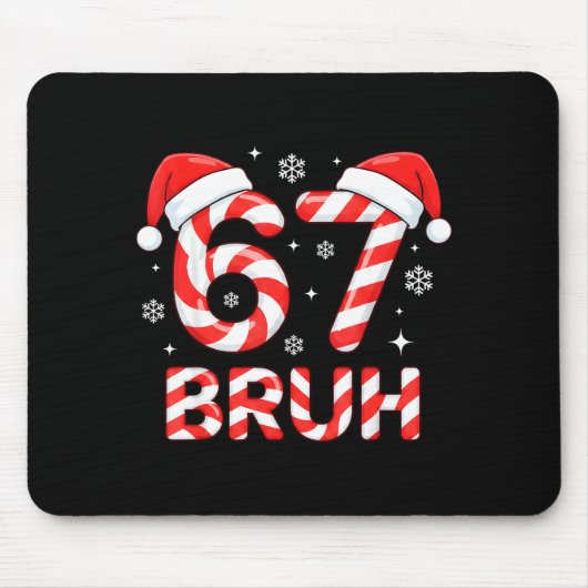 67 Meme Six Seven Memes Candy Cane Christmas Boys Mousepad (Vorne)