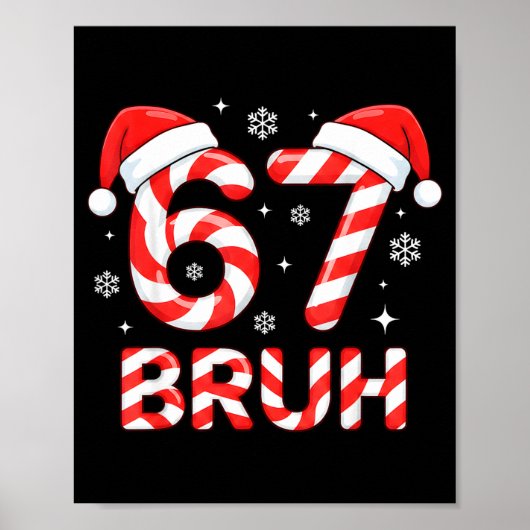 67 Meme Six Seven Memes Candy Cane Christmas Boys Poster (Vorne)